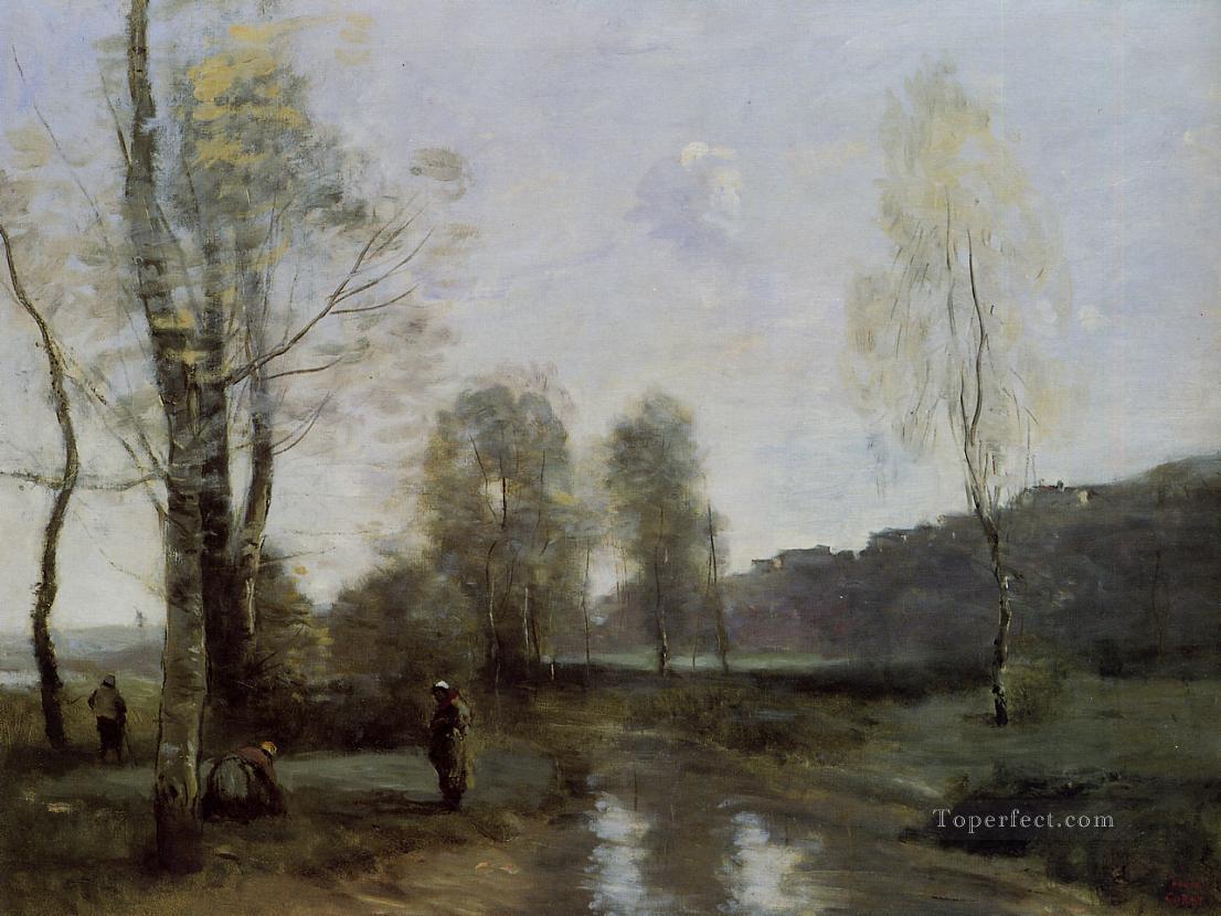 Canal en Picardi plein air Romanticismo Jean Baptiste Camille Corot Pintura al óleo